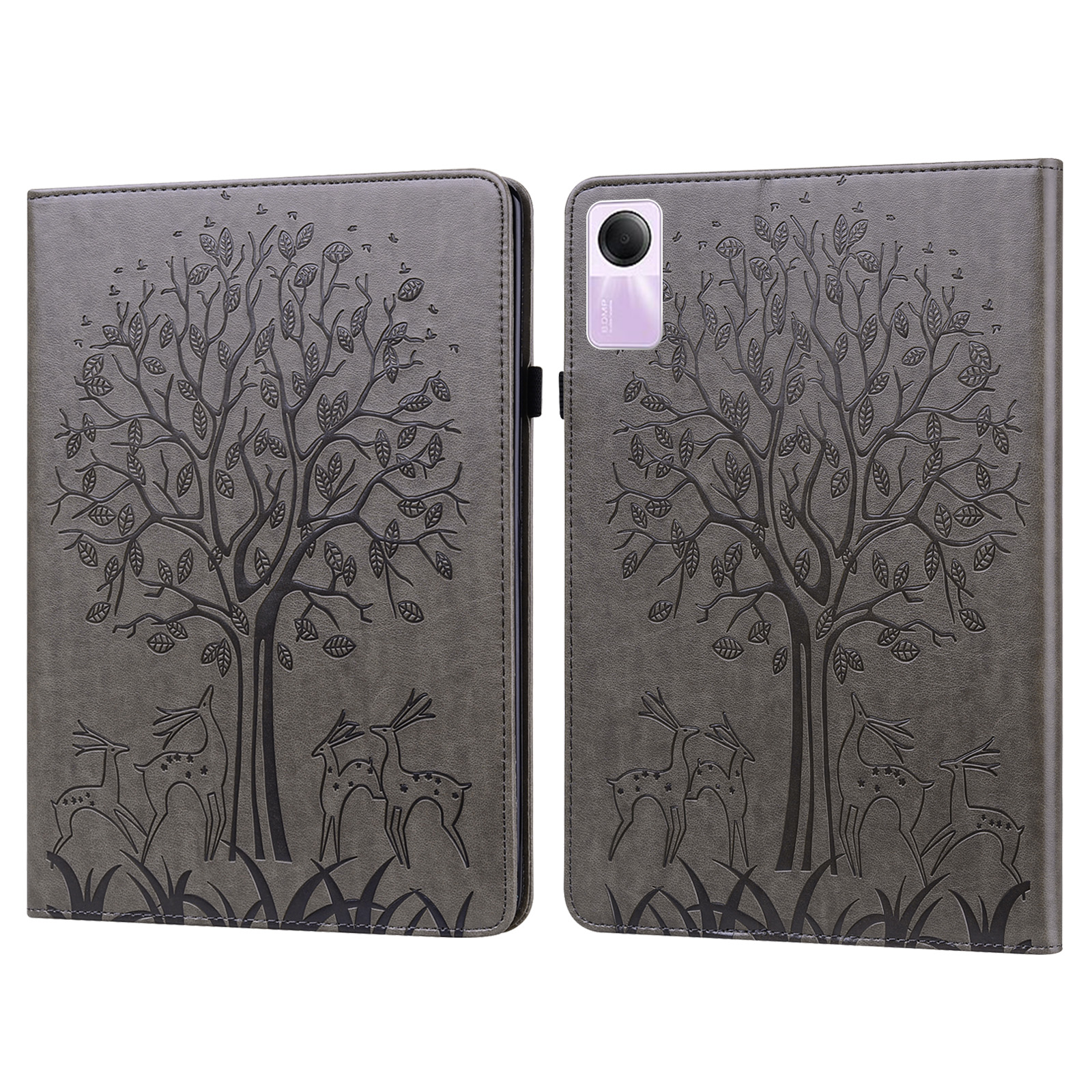 

Für Xiaomi Redmi Pad SE Case Eingeprägte PU -leder -tablet -abdeckung Mit Kartenschlitzen - Grau, Xiaomi Redmi Pad SE