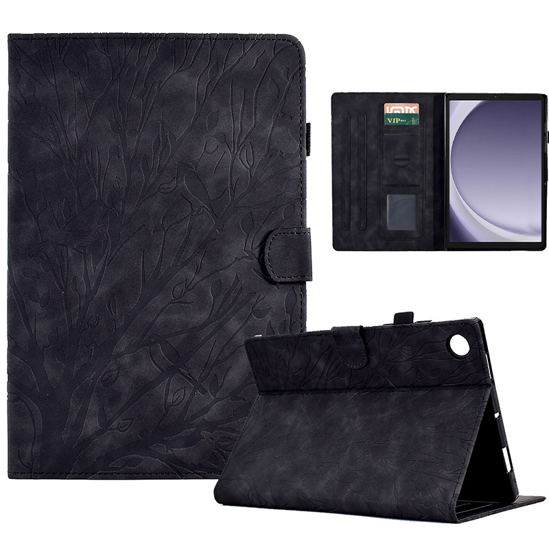 

Für Samsung Galaxy Tab A9+ Hülle PU -leder -tablet -tablet -abdeckung Mit Kartenhalter - Schwarz, Galaxy Tab A9+