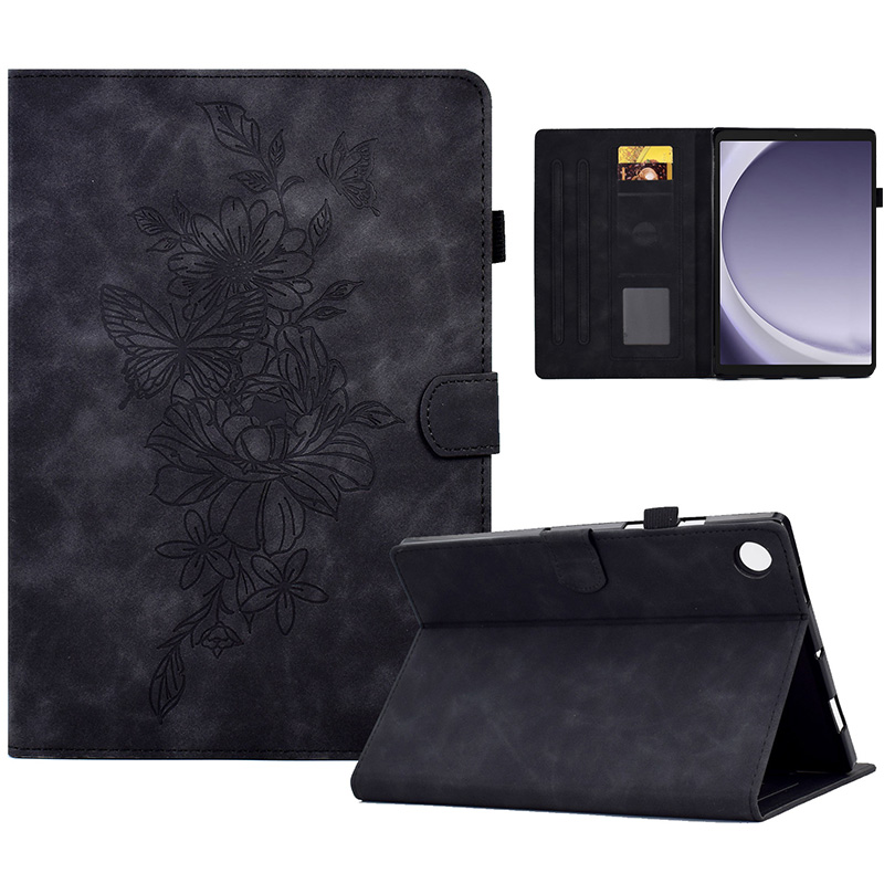

Für Samsung Galaxy Tab A9+ Hülle PU Leder Tablet Cover Mit Kartenhalterständer - Schwarz, Galaxy Tab A9+