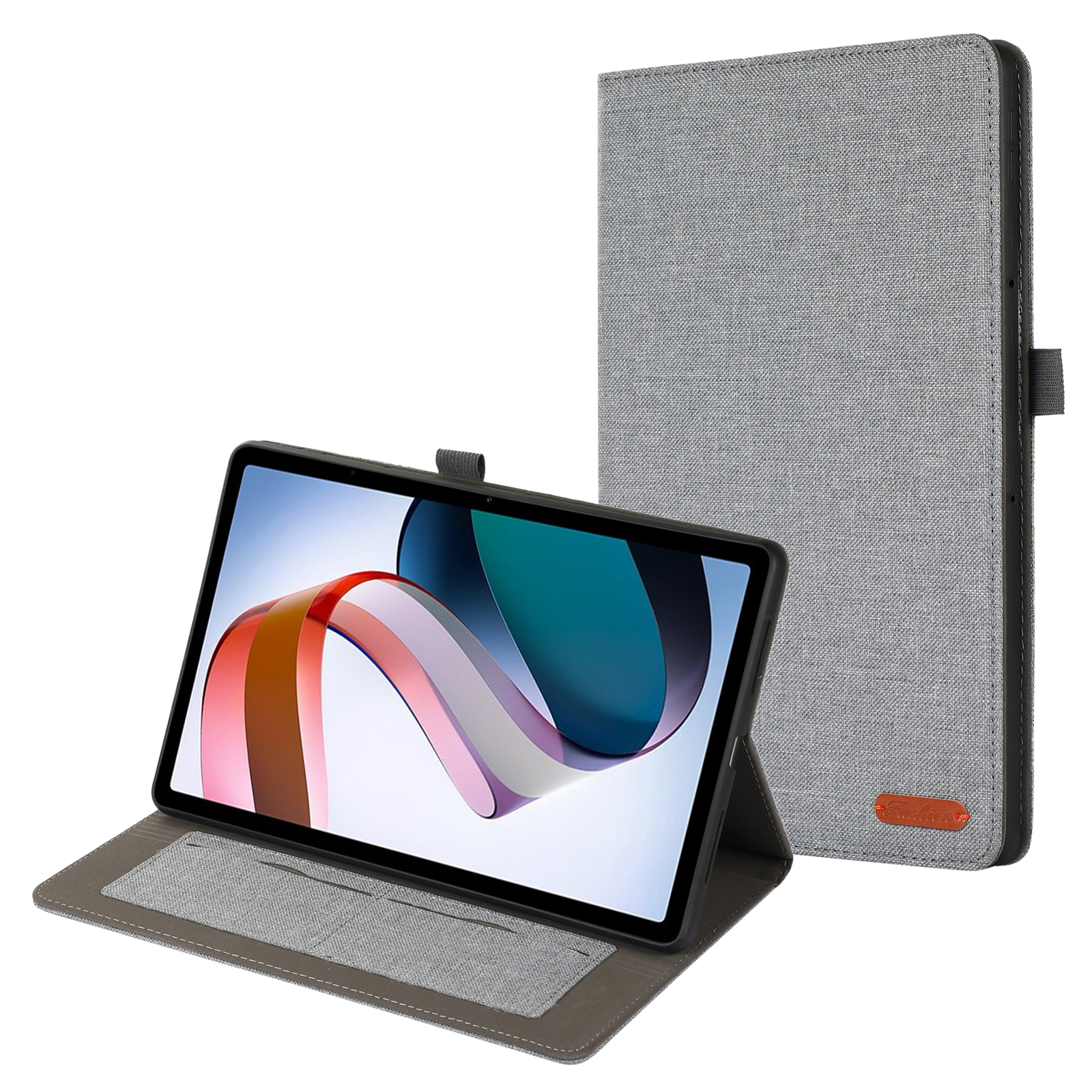 

Für Xiaomi Redmi Pad SE Case Stand Tablet Lederabdeckung Mit Kartenhalter - Grau, Xiaomi Redmi Pad SE