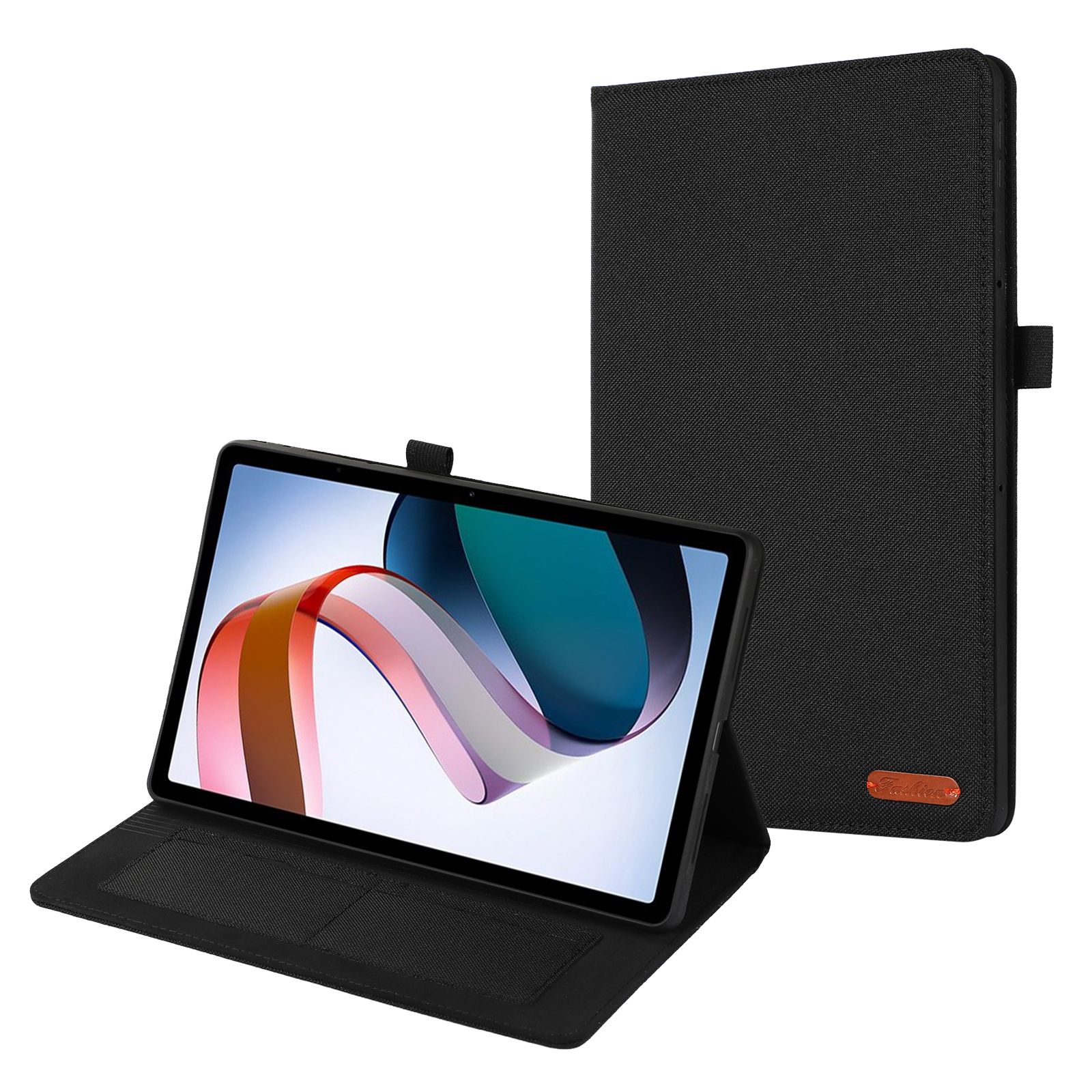 

Für Xiaomi Redmi Pad SE Case Stand Tablet Lederabdeckung Mit Kartenhalter - Schwarz, Xiaomi Redmi Pad SE