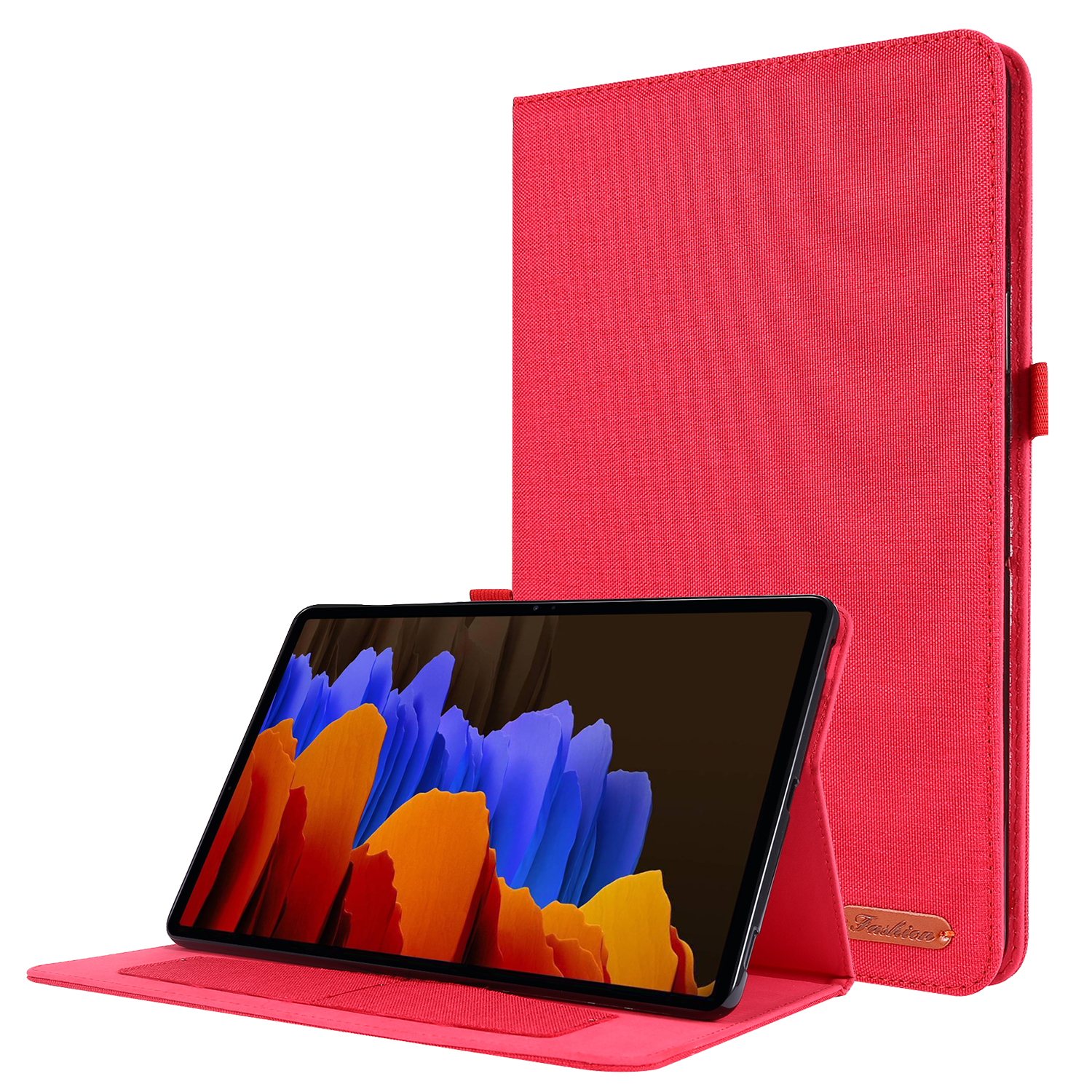 

Für Samsung Galaxy Tab S9+ Case Stand Card Halter Leder Tablet Deckung - Rot, Galaxy Tab S9+