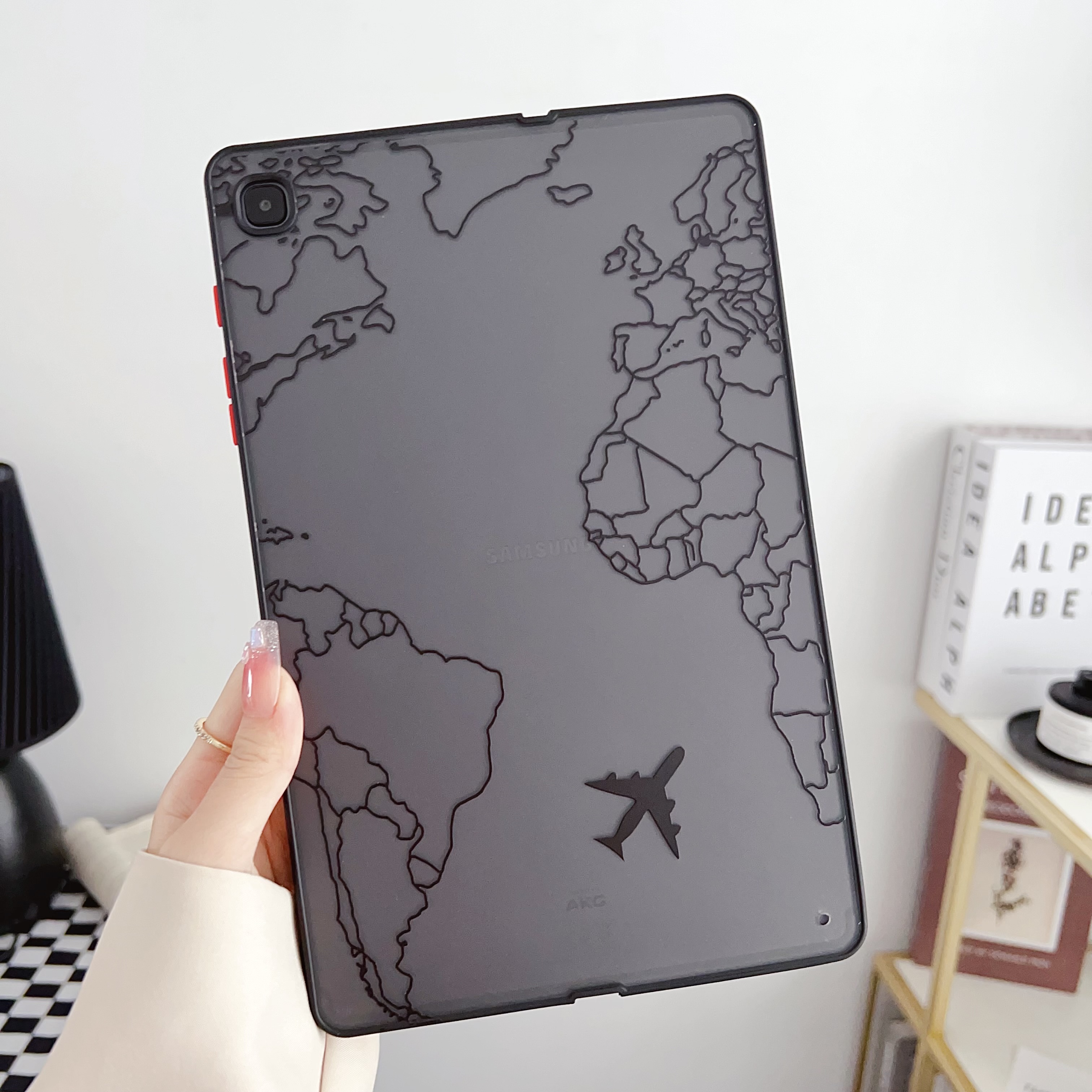

Für Samsung Galaxy Tab S6 Lite P610 P615 / Tab S6 Lite (2022) Fall PC+TPU -tablet -abdeckung - Flugzeug Und Karte, Galaxy Tab S6 Lite
