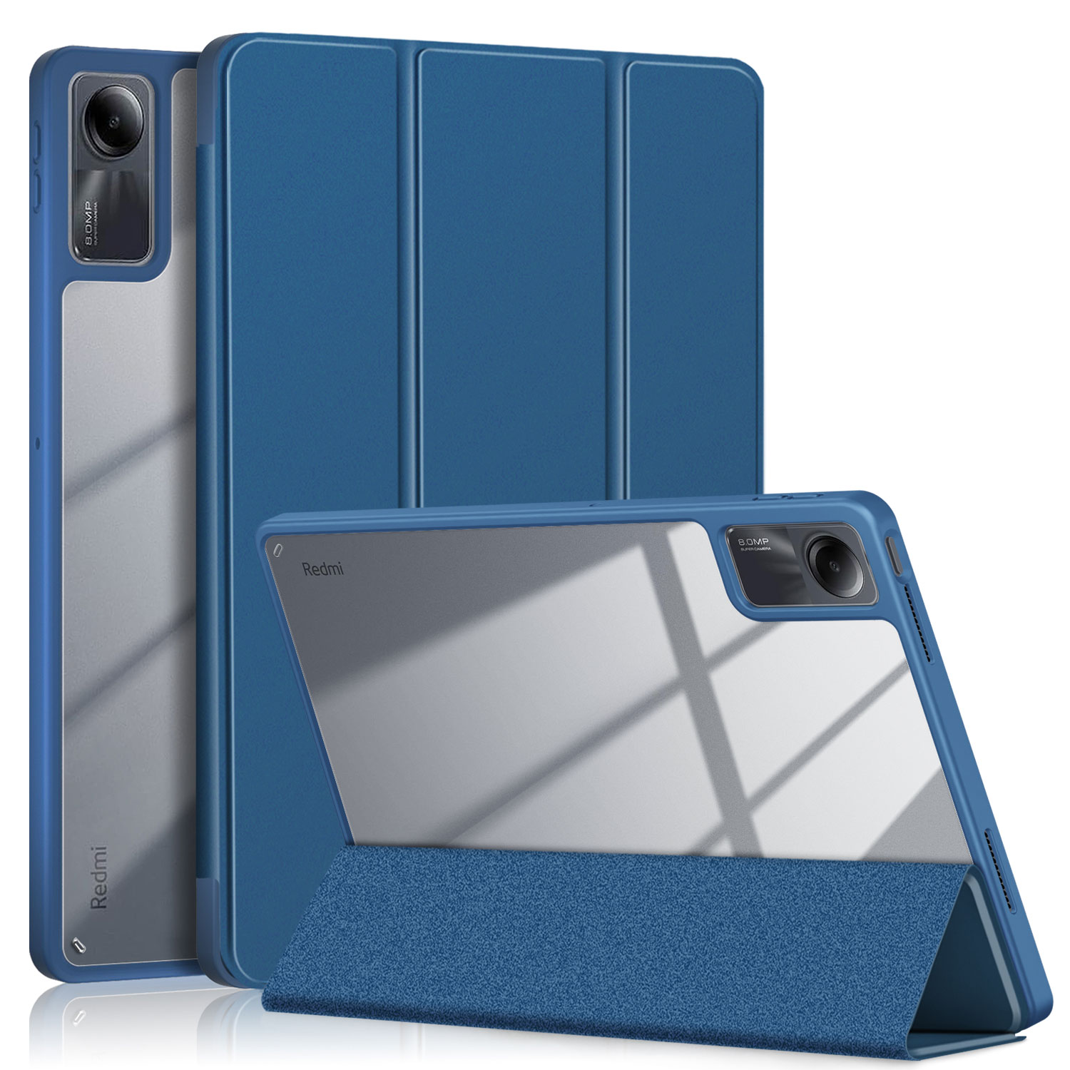 

Für Xiaomi Redmi Pad SE Tri-fold Ständer Smart Case Leder+tpu+acryl-tablet-abdeckung Mit Stiftschlitz - Blau, Xiaomi Redmi Pad SE