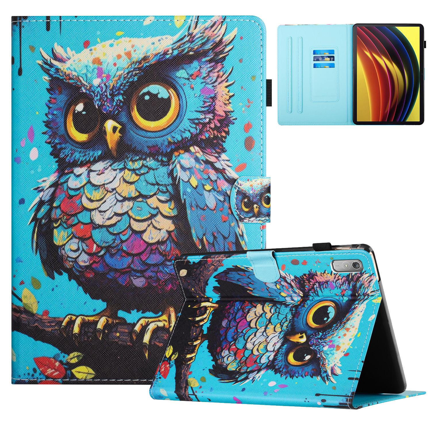 

Für Lenovo Tab P11 Gen 2 TB-350 Fallmuster Druckleder-lederkartenhalter Tablet Deckung - Eule, Lenovo Tab P11 Gen 2