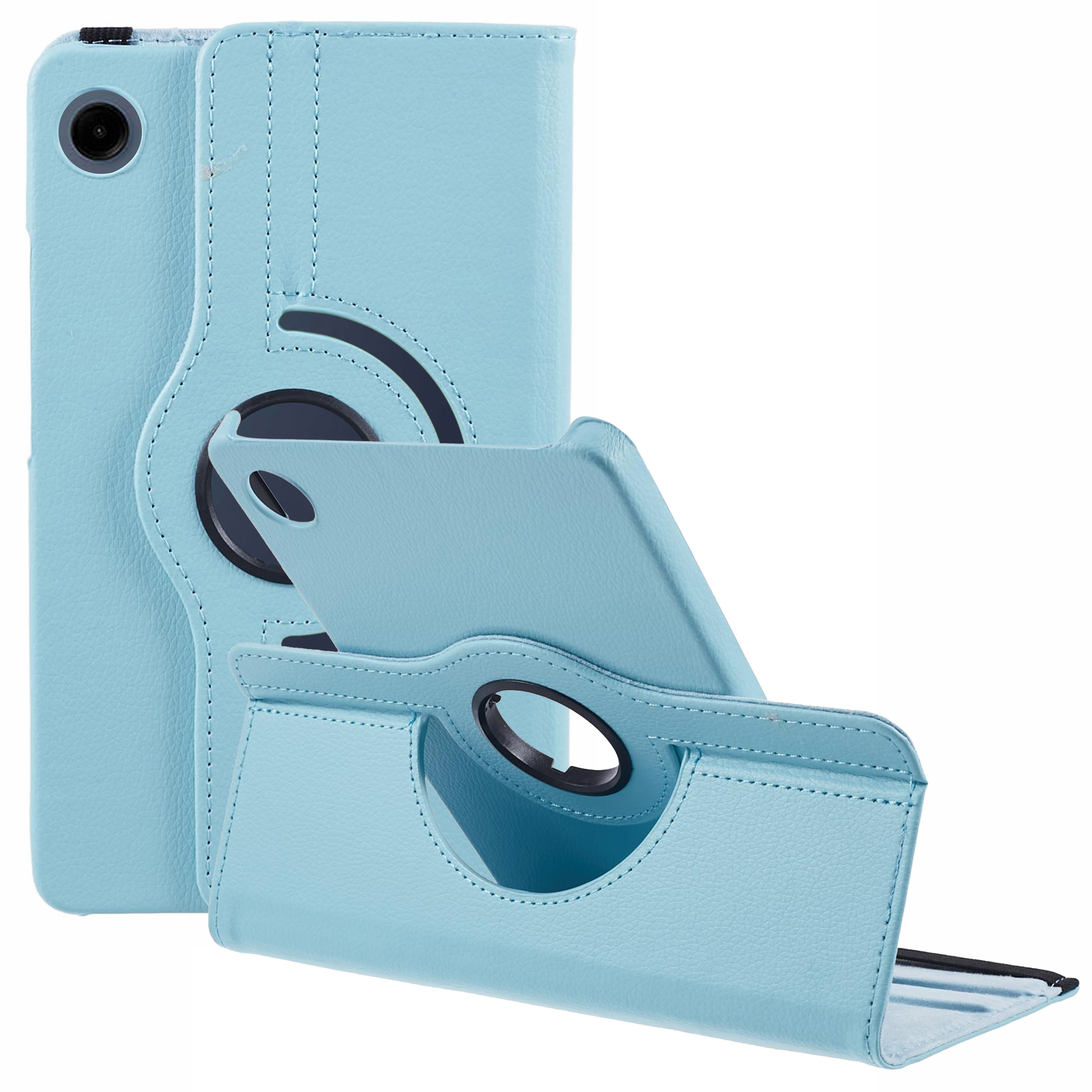 

Für Samsung Galaxy Tab A9 Hülle PU Leder Rotierende Stand Tablet - Baby Blau, Galaxy Tab A9