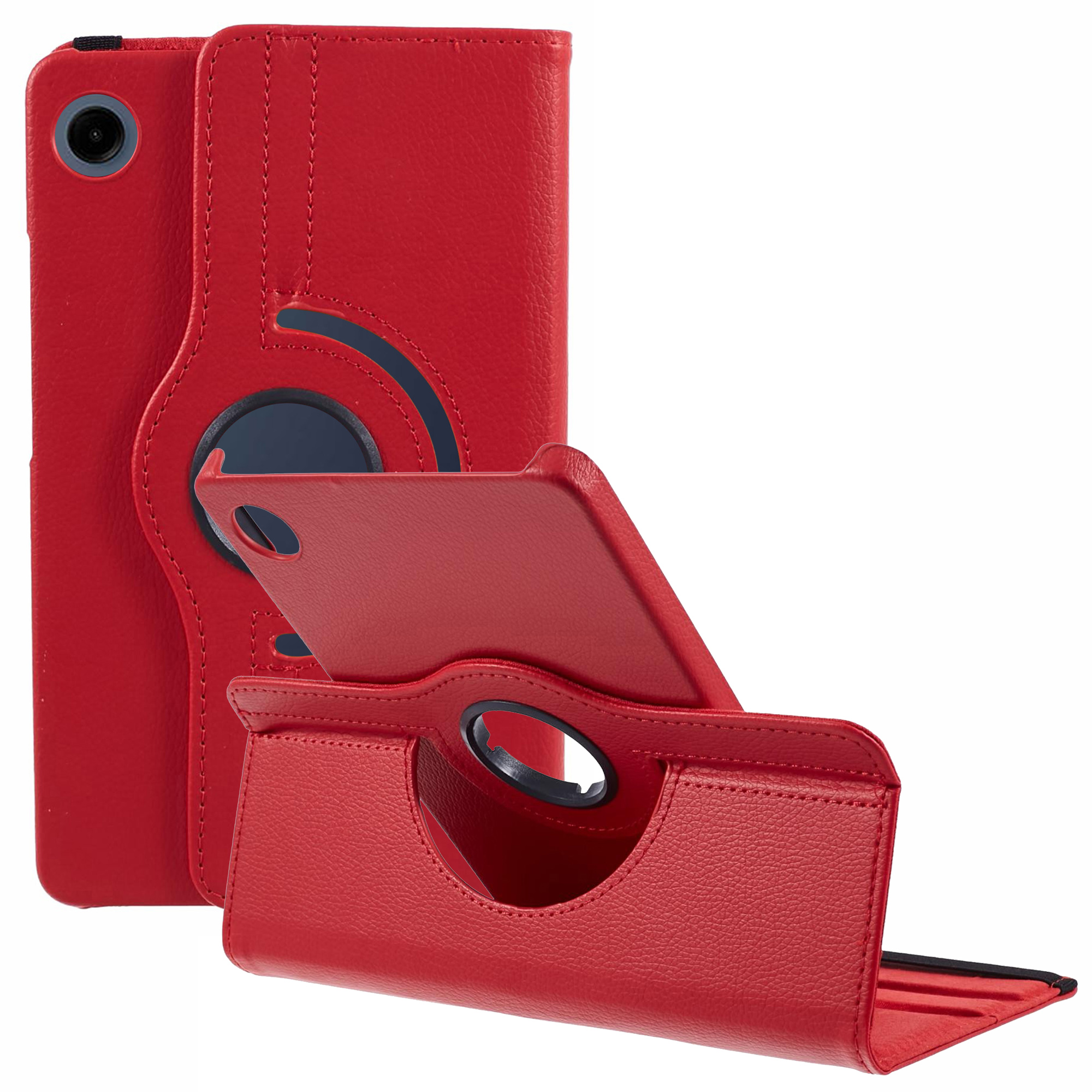 

Für Samsung Galaxy Tab A9 Hülle PU Leder Rotierende Stand Tablet - Rot, Galaxy Tab A9