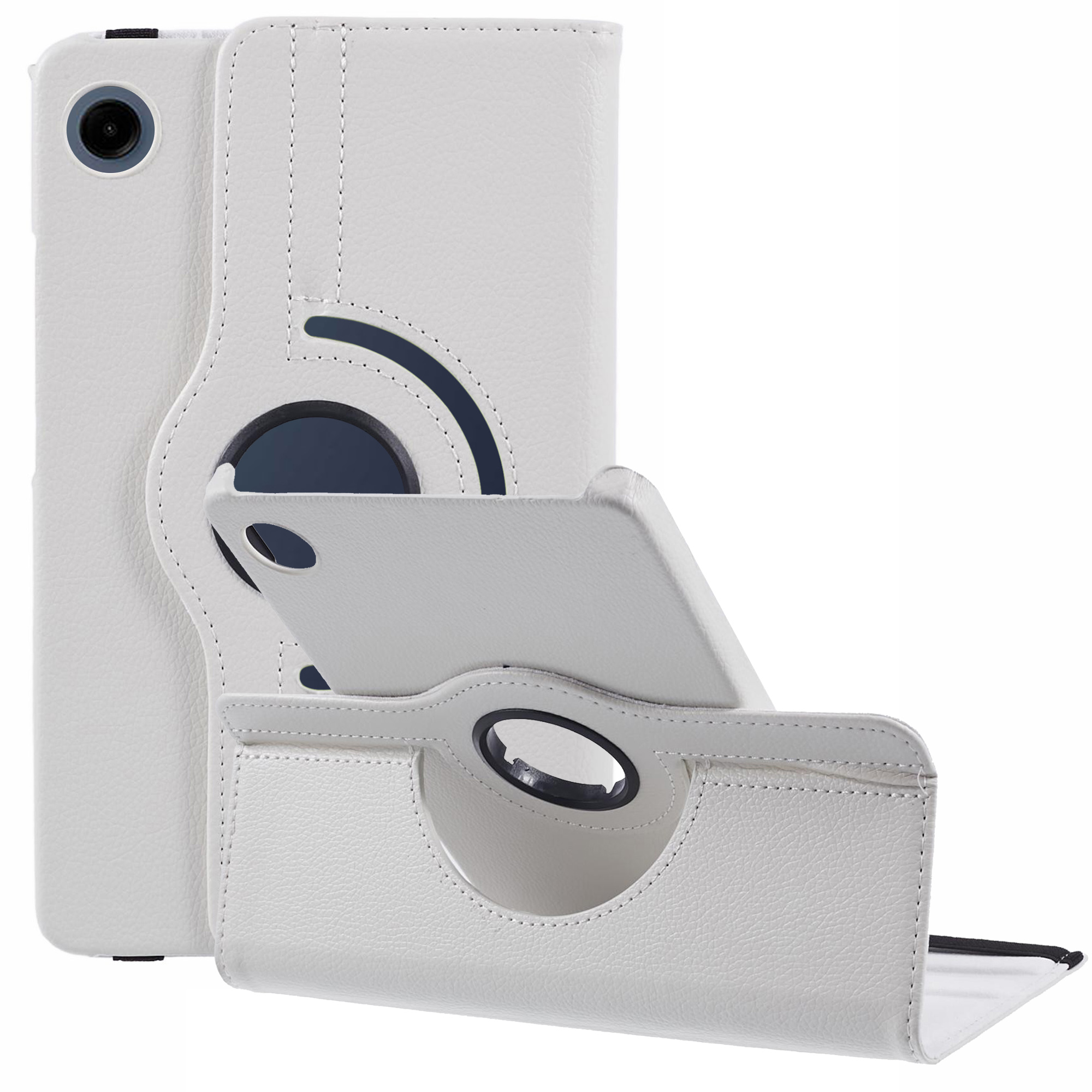

Für Samsung Galaxy Tab A9 Hülle PU Leder Rotierende Stand Tablet - Weiß, Galaxy Tab A9