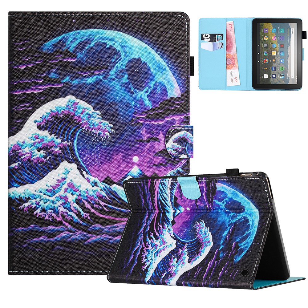 

Für Amazon Fire HD 8 Plus (2022) / HD 8 (2022) Hülle Leder Brieftasche Flip Ständer Tablet Abdeckung - Meereswelle, Amazon Fire HD 8 Plus (2022)