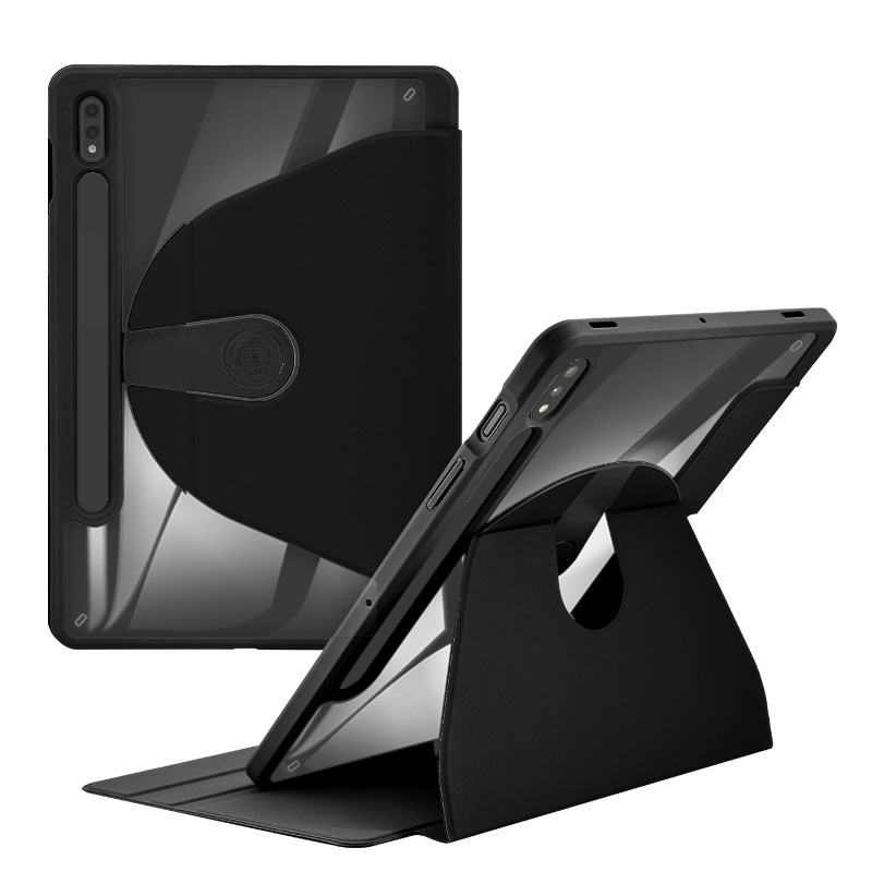 

Für Samsung Galaxy Tab S9+ / Tab S9 Fe+case PC+TPU+PU Leder -tablet -abdeckung - Schwarz, Galaxy Tab S9+