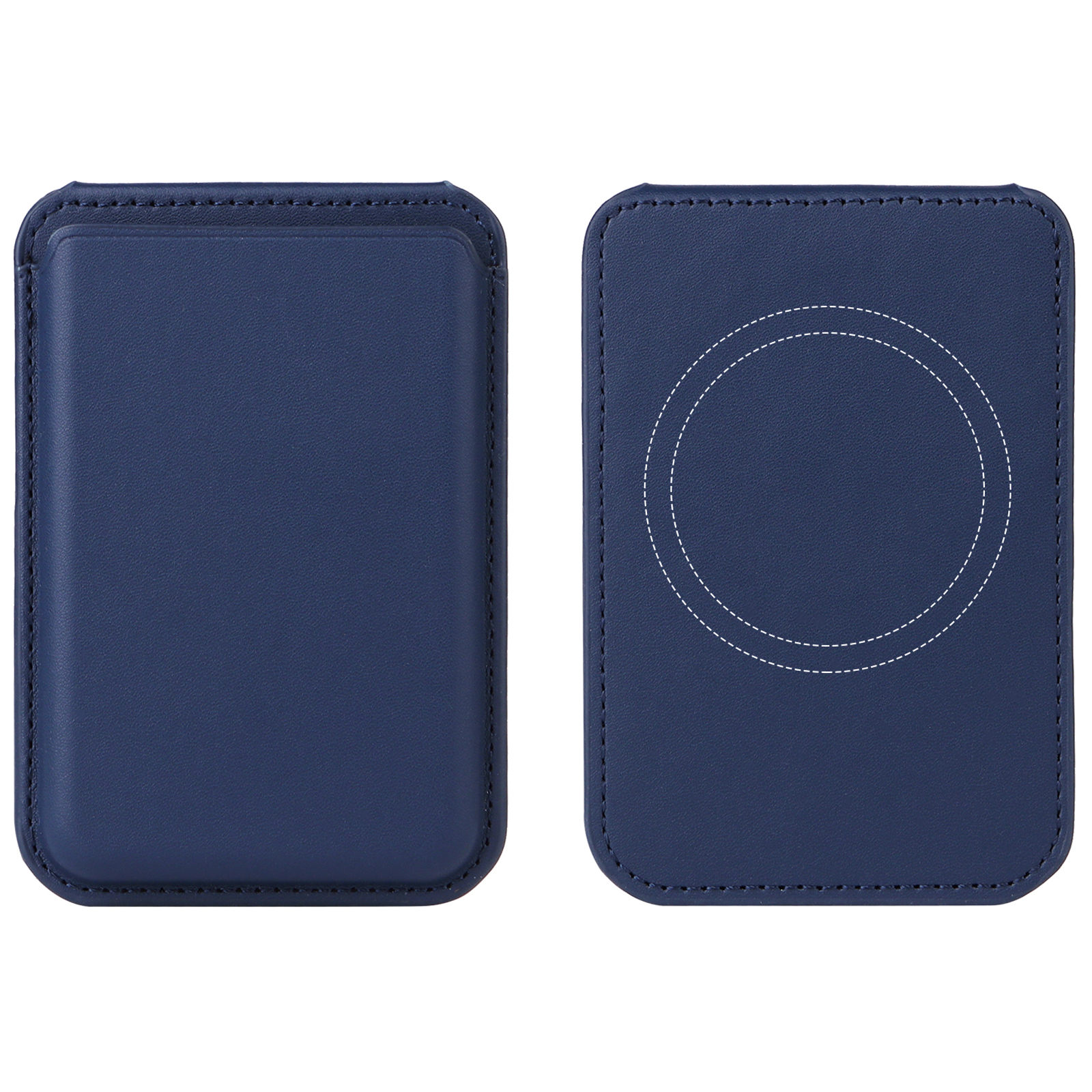 G057 Magnetic Card Holder for Back Of Phone PU Leather Kickstand - Dark Blue