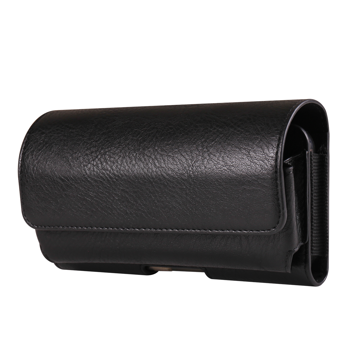 For 6.1 - 6.3 inch Phone Belt Holder Case Universal Waist Pack with Eyeglass Holder Elastic Band - Black