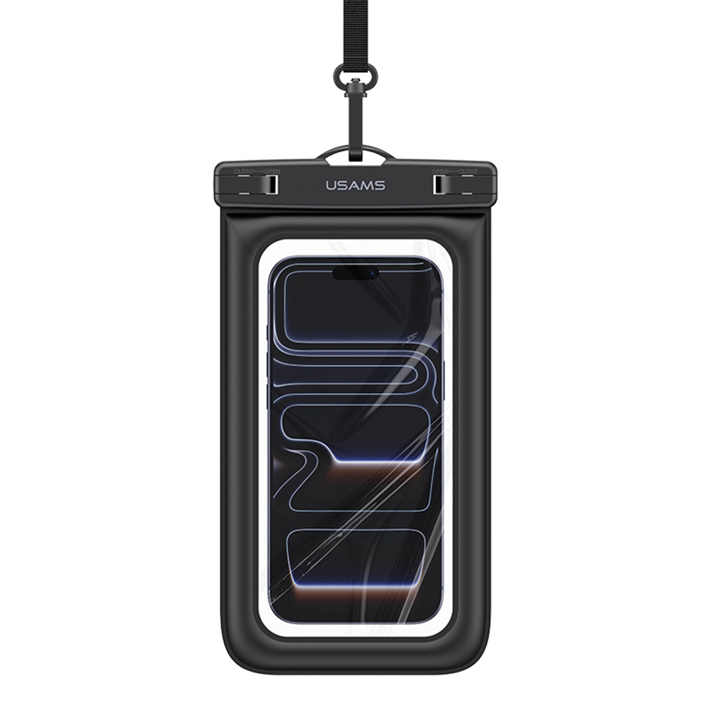USAMS YD017 IPX8 Waterproof Bag for Phones Up To 7.2 Inch 3D Air Cushion Touch Screen Floating Case - Black