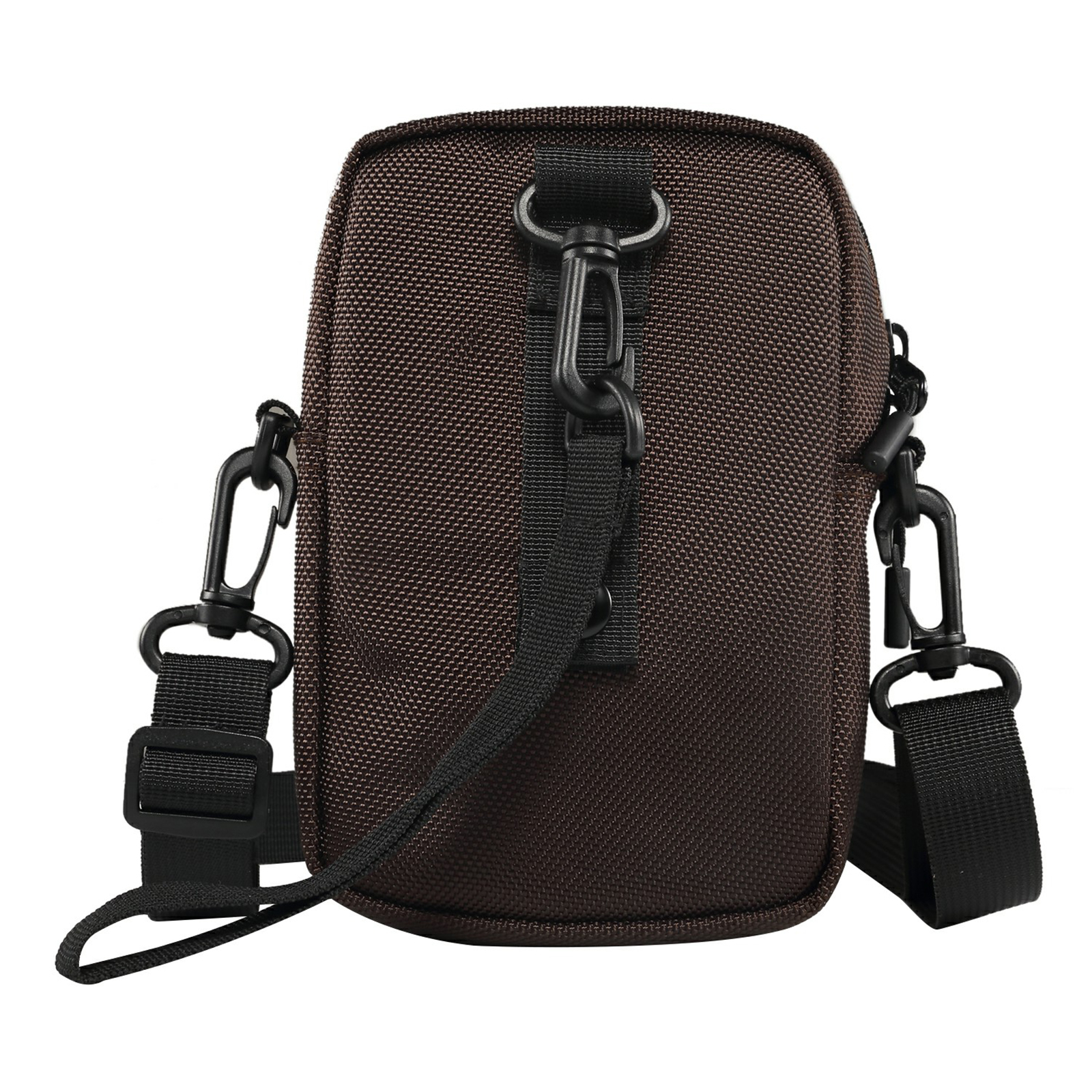 Universal Nylon Belt Bag Crossbody Bag Waterproof Phone Pouch Men Outdoor Sports Travel Shoulder Bag - Brown