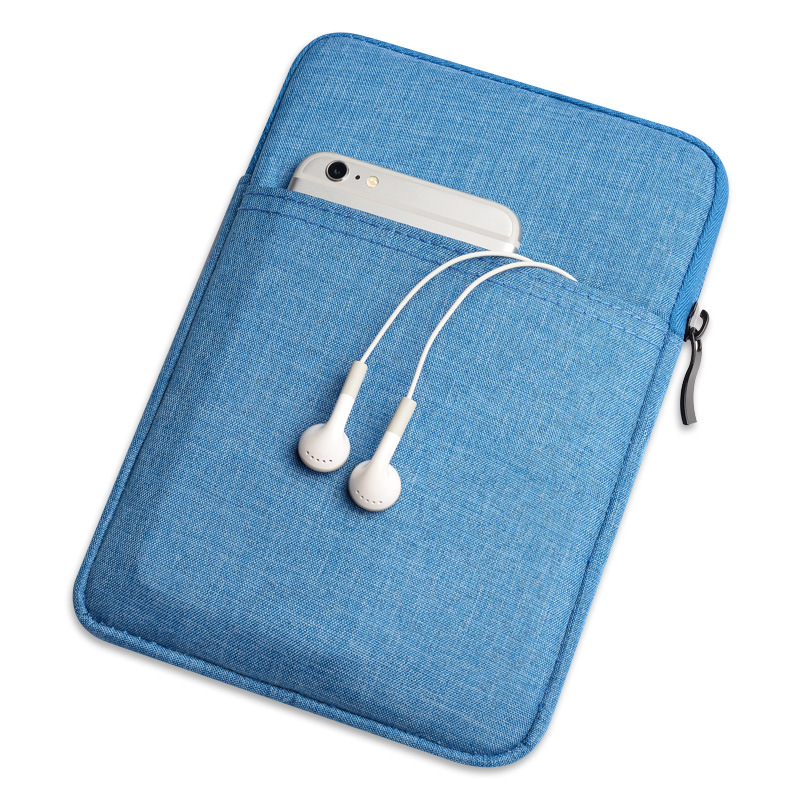 Waterproof Sleeve Bag for Tablets Carrying Case Portable Anti-Scratch Bag with Pouch - Lake Blue
