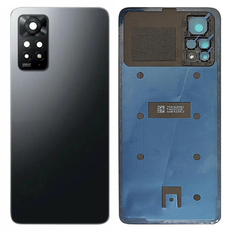 For Xiaomi Redmi Note 11 Pro 4G (Mediatek) Back Battery Housing Cover with Camera Ring Lens Cover Spare Part - Black