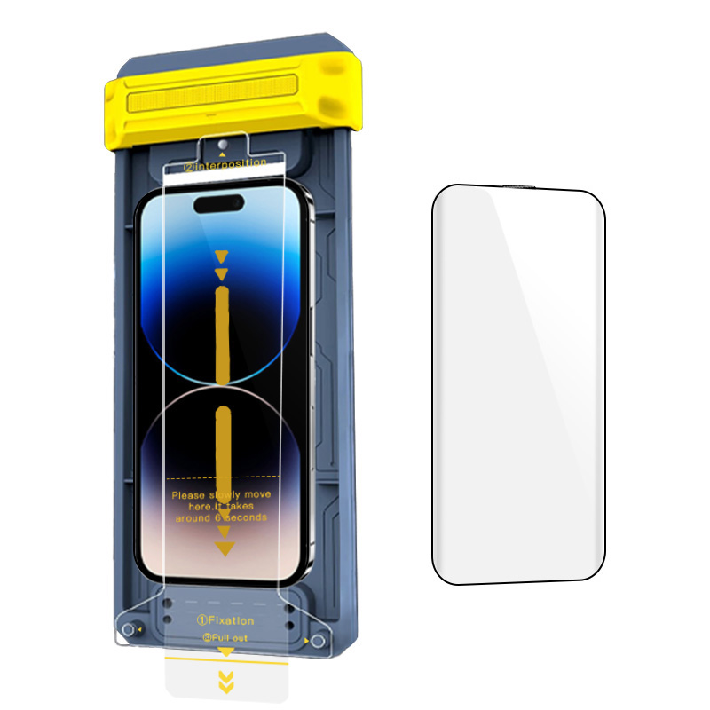 RURIHAI For iPhone 15 Pro Tempered Glass Screen Protector 3D Curved Anti-Dust HD Film with Installation Tool