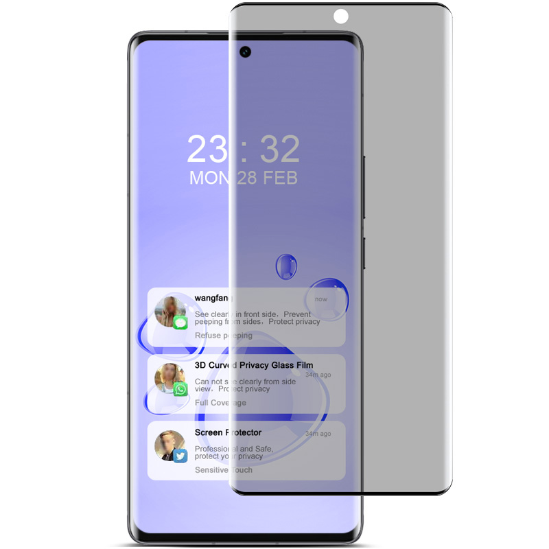 IMAK For vivo X100 Ultra 5G / Y200 (India) 5G Privacy Screen Protector 3D Curved Tempered Glass Film (No Edge Version)
