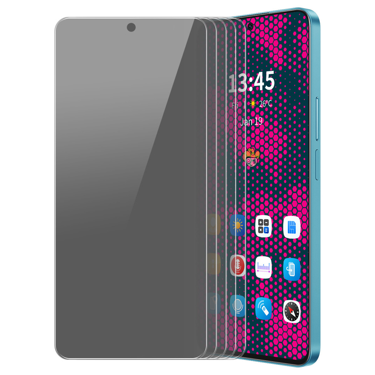 ENKAY HAT PRINCE 5Pcs For Nokia XR21 Privacy Screen Protector High Aluminium-Silicon Glass Anti-Peep 9H Hardness