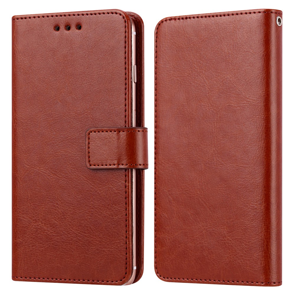 

Universal Crazy Horse Textur PU Leder Brieftasche Hülle Magnetverschluss Schiebetelefonabdeckung, 17,5x15.5x2cm - Braun, Universal