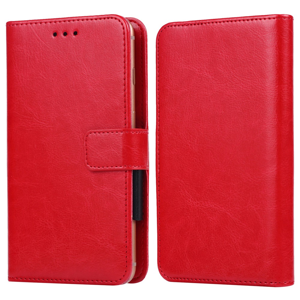 

Universelle Ledertasche Für 5.8 - 6,7 Zoll Telefon, Innenklemmclip-design-brieftasche Anti-kratzer-mobiltelefonabdeckung, Größe XXL: 19,5x17cm - Rot, Universal