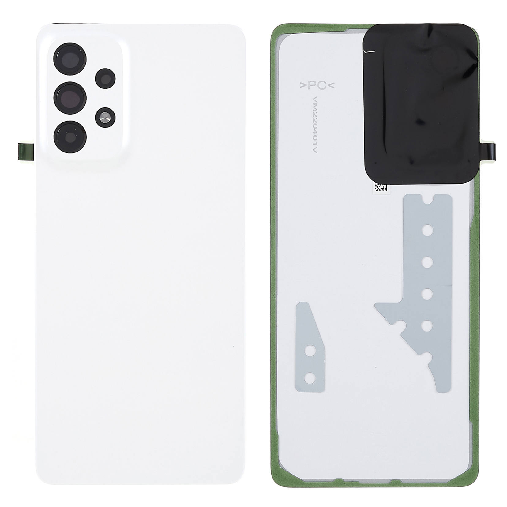 For Samsung Galaxy A73 5G A736 Battery Housing with Adhesive Sticker + Camera Lens Cover (Without Logo) - White