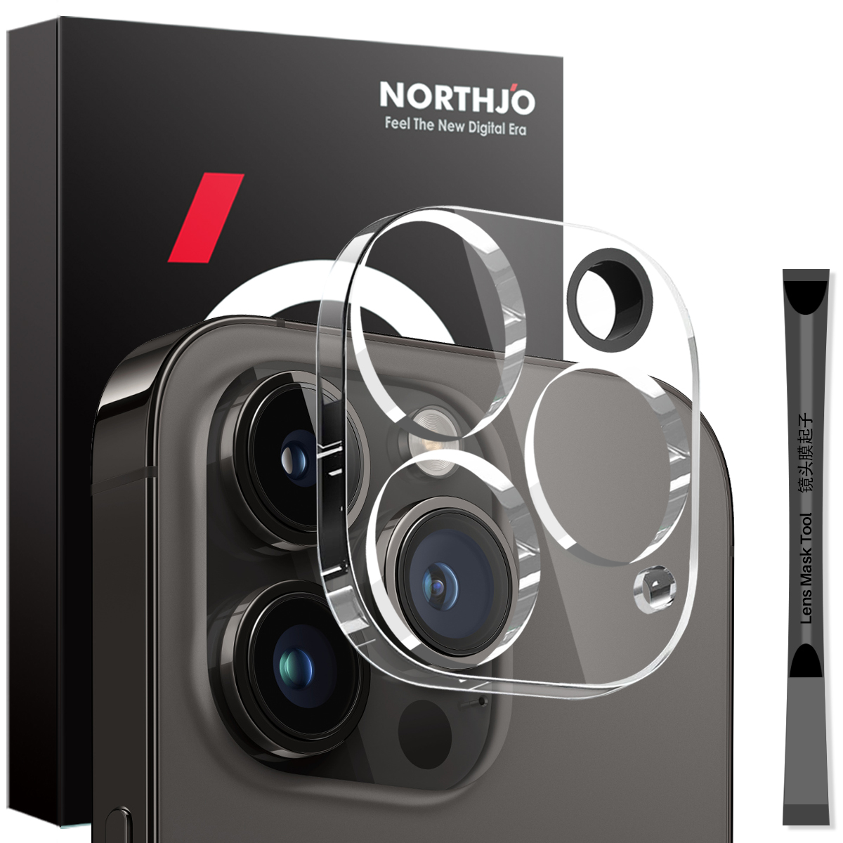 NORTHJO For iPhone 14 Pro / 14 Pro Max Camera Lens Protector Tempered Glass HD Clear 3D Full Coverage
