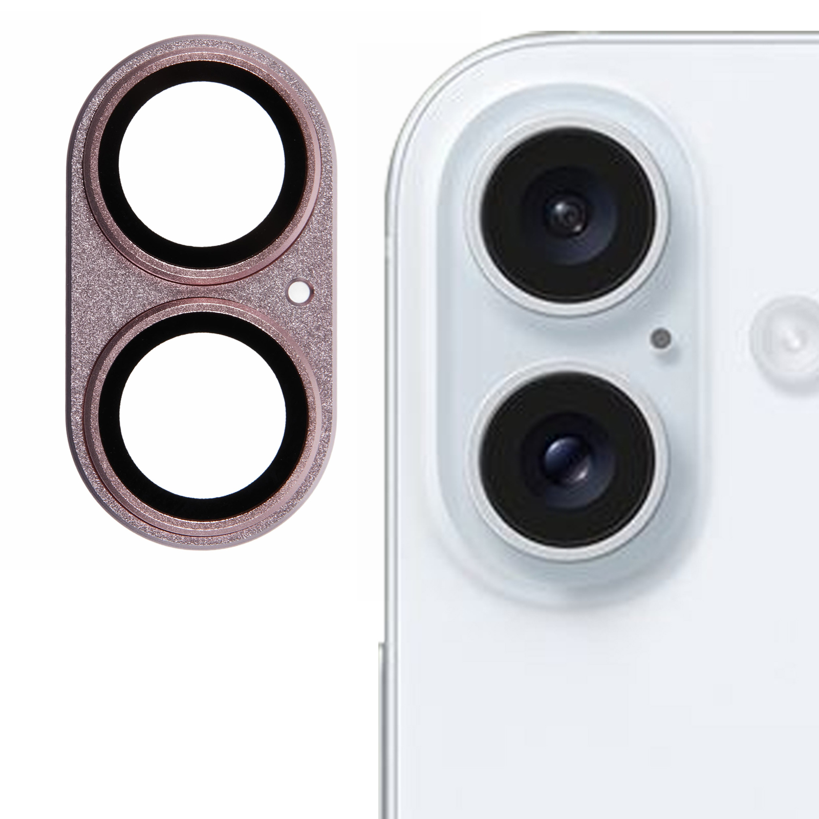 For iPhone 16 Plus / 16 Camera Lens Protector Anti-Scratch Tempered Glass Rear Lens Film - Rose Gold