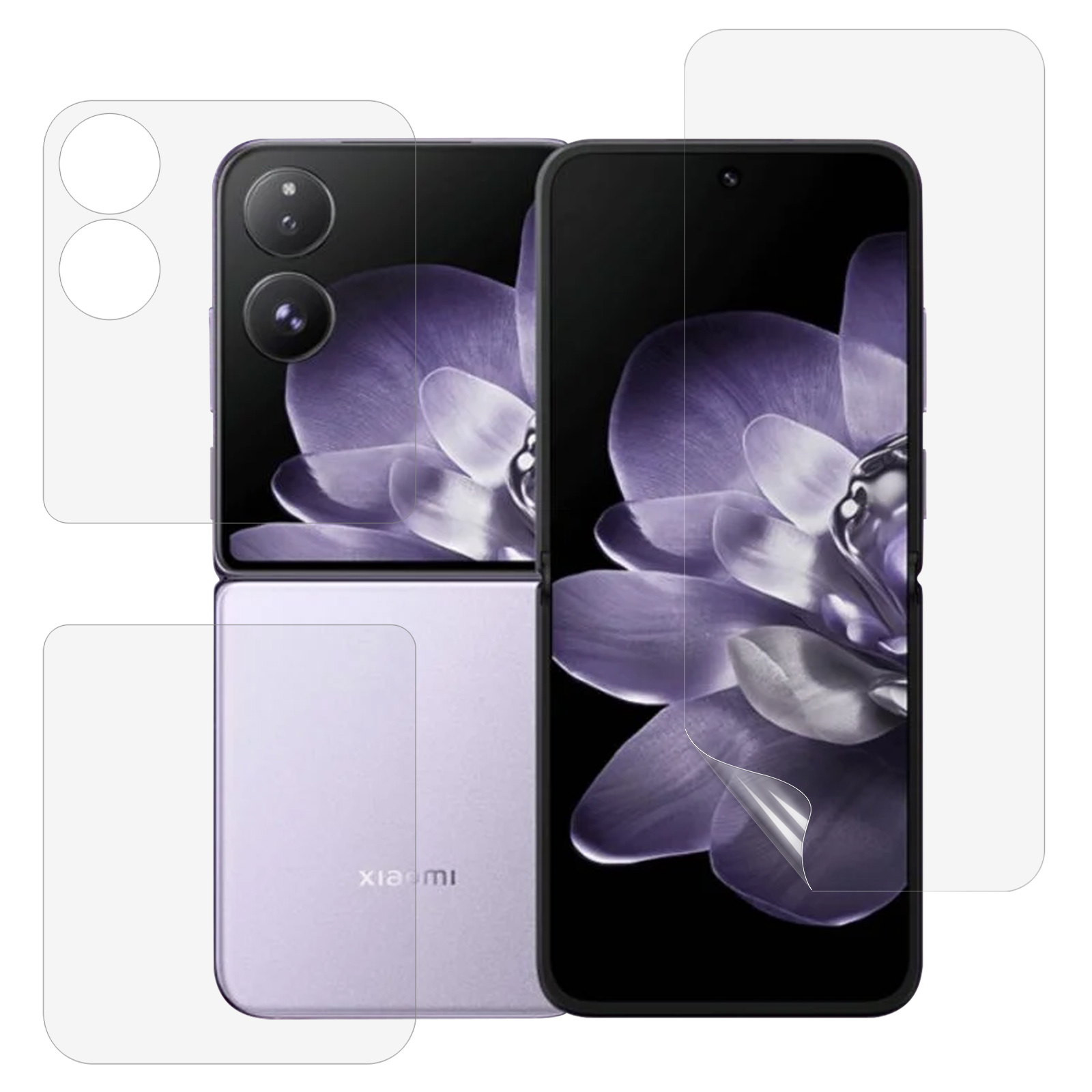 For Xiaomi Mix Flip 2 / Mix Flip 5G Screen Protector Set, Front + Back Full Cover TPU+PET Hydrogel Film