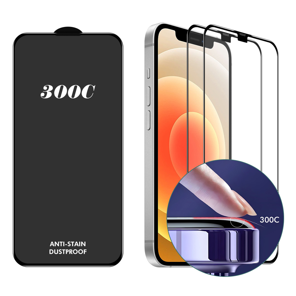 ENKAY HAT-PRINCE 2PCS For iPhone 12 Pro  /  12 Screen Protector 300C Large Arc Silk Print High Aluminium-Silicon Glass Film
