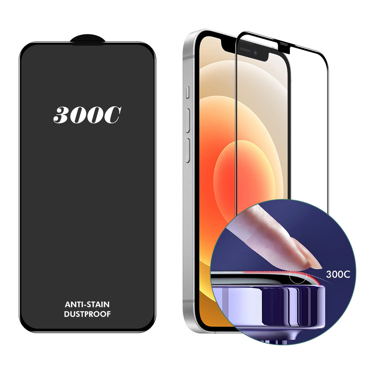 ENKAY HAT-PRINCE For iPhone 12 Pro  /  12 Screen Protector 300C Large Arc Silk Print High Aluminium-Silicon Glass Film