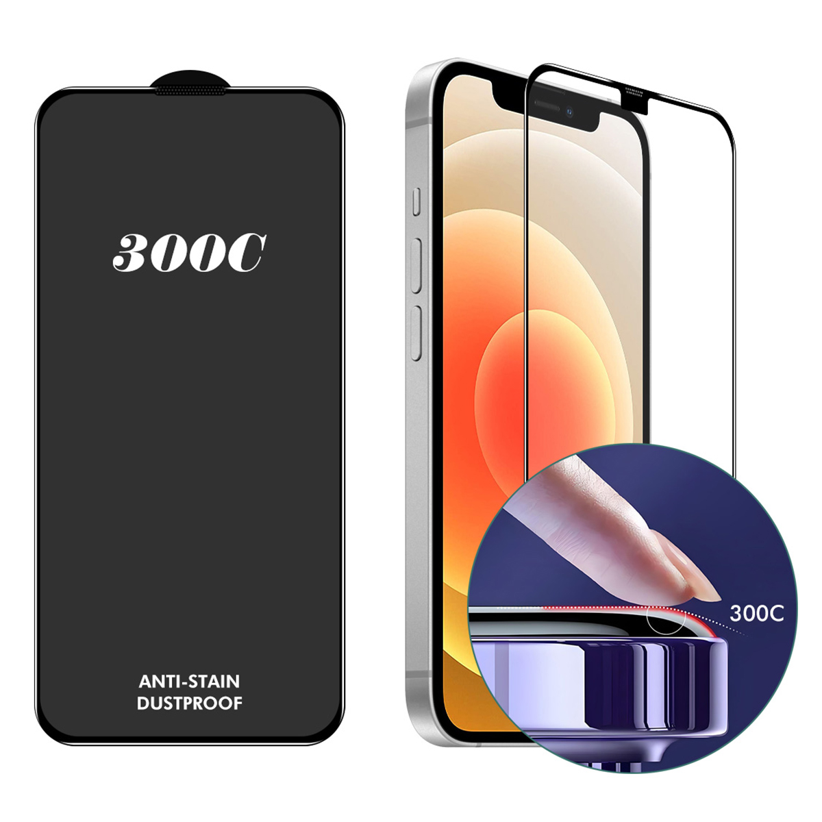 ENKAY HAT-PRINCE For iPhone 12 Pro Max Screen Protector 300C Large Arc Silk Print High Aluminium-Silicon Glass Film