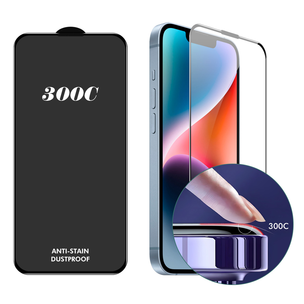 ENKAY HAT-PRINCE For iPhone 14 Plus  /  13 Pro Max Screen Protector 300C Large Arc Silk Print High Aluminium-Silicon Glass Film