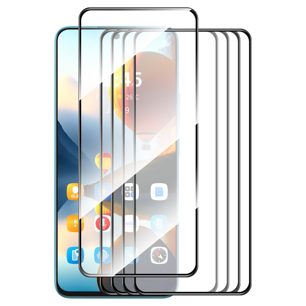 ENKAY HAT PRINCE 5Pcs For Google Pixel 9 Pro XL Screen Protector 0.26mm Silk Printing High Aluminium-Silicon Glass Film