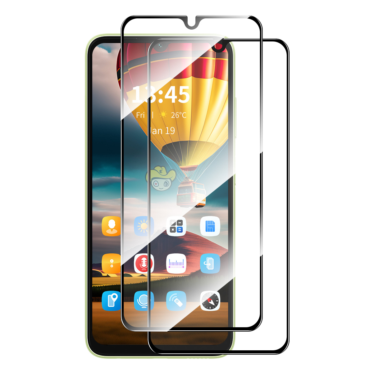 ENKAY HAT PRINCE 2Pcs For Xiaomi Poco C75 4G / Redmi 14R 5G / 14C 4G Screen Protector 0.26mm 2.5D High Aluminium-Silicon Glass Film