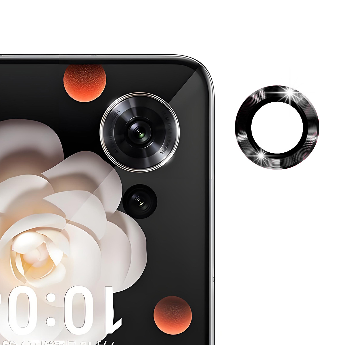 ENKAY HAT PRINCE For Honor Magic V Flip 5G Camera Lens Protector  Metal Ring Lens Film - Black
