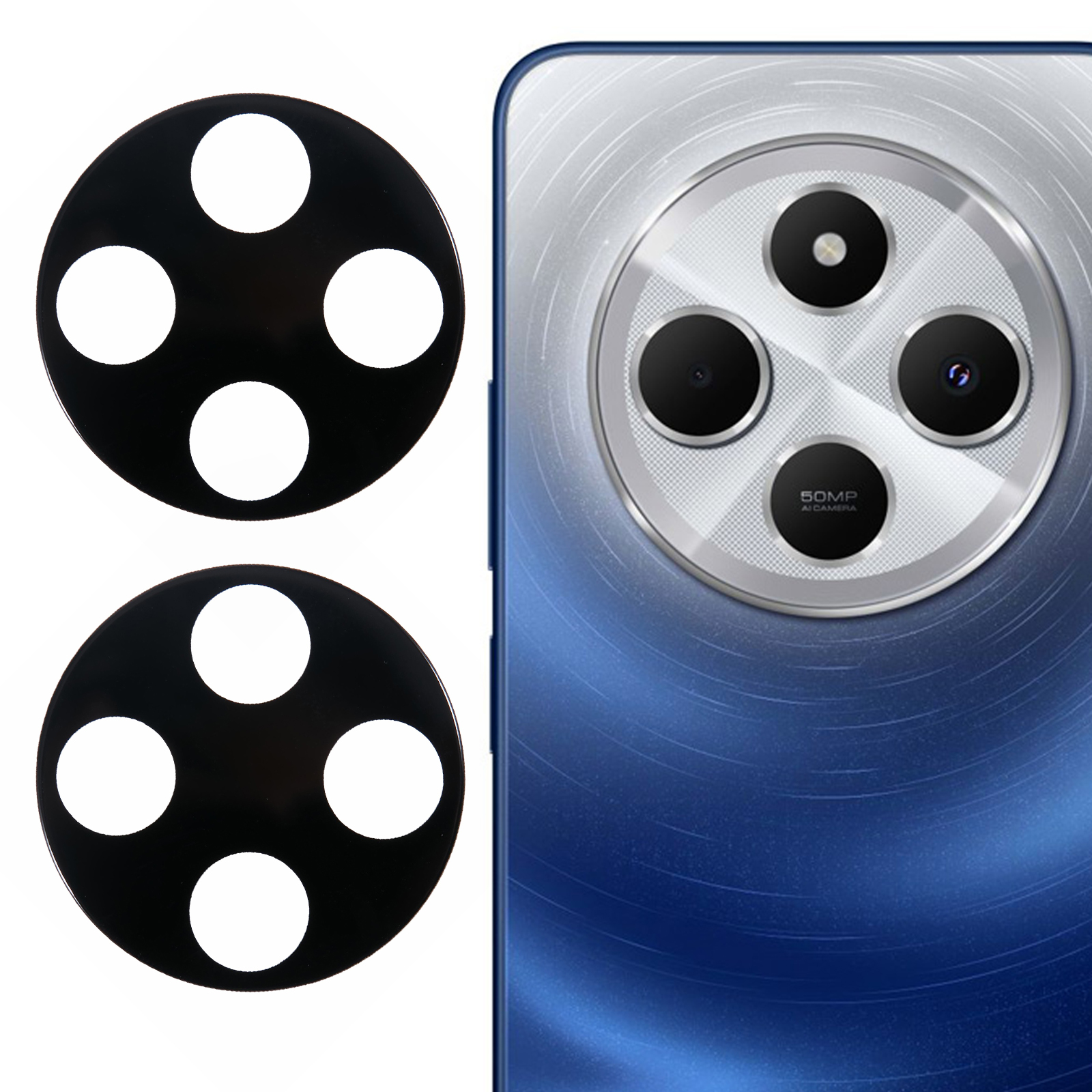 2Pcs For Xiaomi Poco C75 4G / Poco M7 5G / Redmi 14R 5G / 14C 4G / A3 Pro 4G Camera Lens Protector Silk Printing Tempered Glass Rear Lens Film