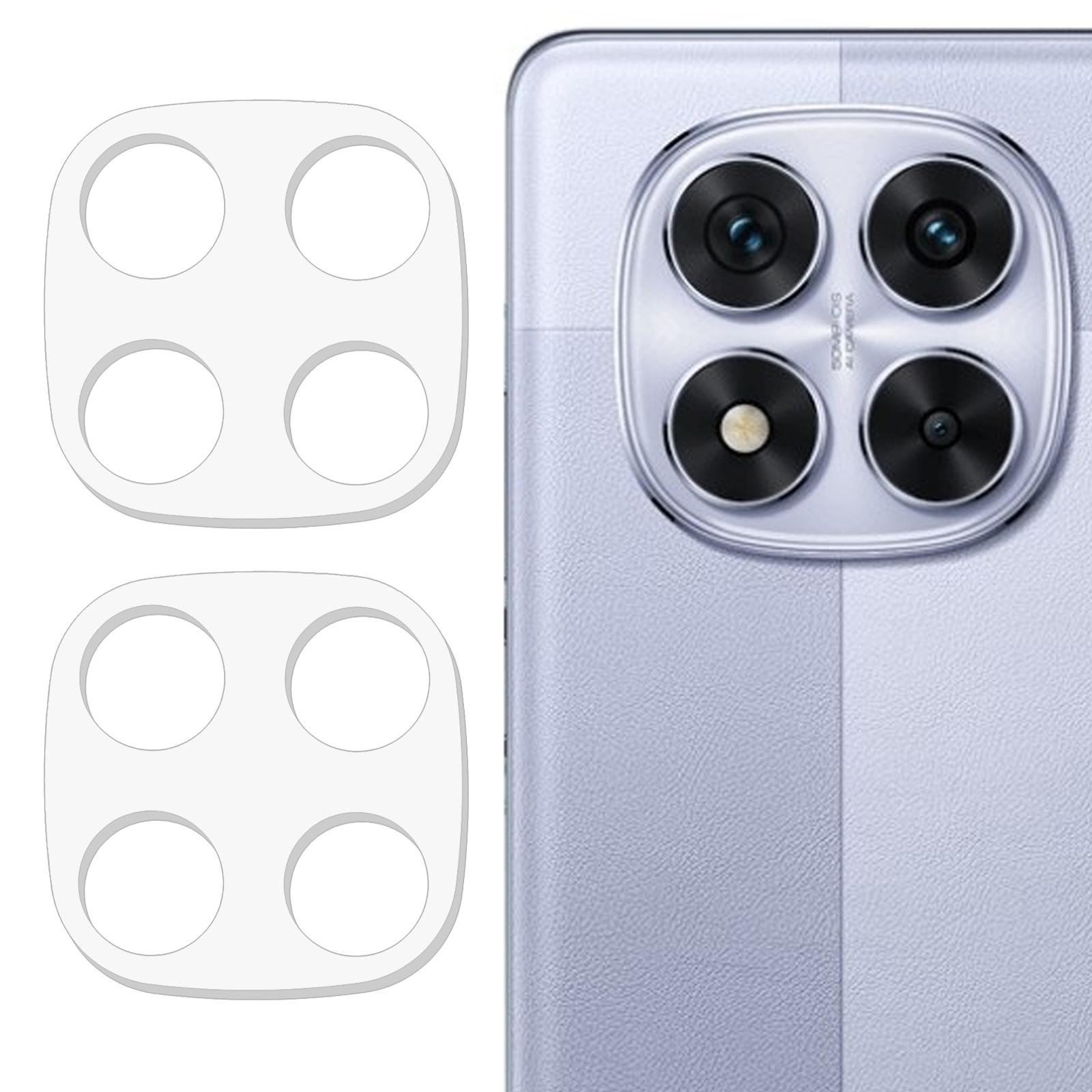 2Pcs For Xiaomi Redmi Note 14 Pro 5G / Poco X7 5G Camera Lens Protector 3D Arc Edge Anti-Scratch Tempered Glass Lens Film