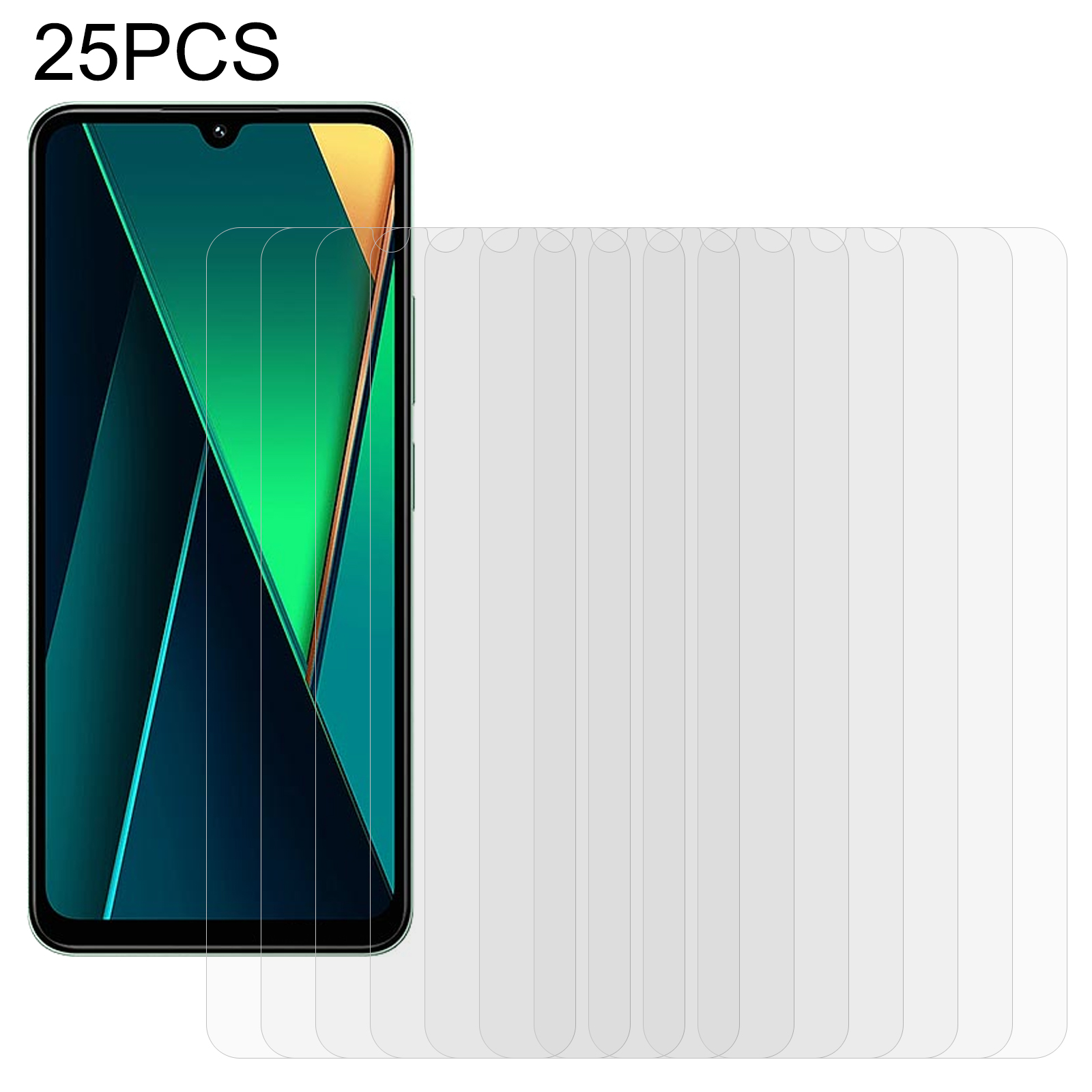 25Pcs For Xiaomi Poco C75 4G / Poco M7 5G / 15C 4G (Global) (171mm) / Redmi A3 Pro 4G / 14R 5G / 14C 4G Tempered Glass Screen Protector High Definitio