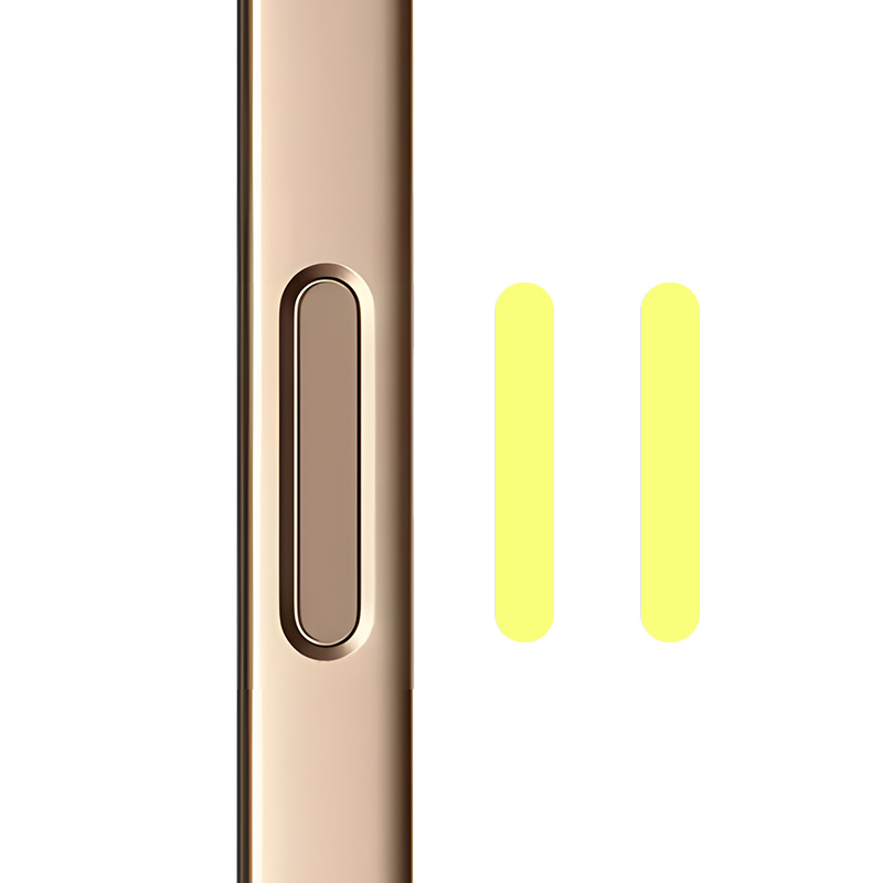 RURIHAI 2Pcs Camera Control Button Sticker for iPhone 17 Pro Max / 17 Pro / 17 / 16 Pro Max / 16 Pro / 16 Plus / 16 Glass Camera Button Protector - Yellow