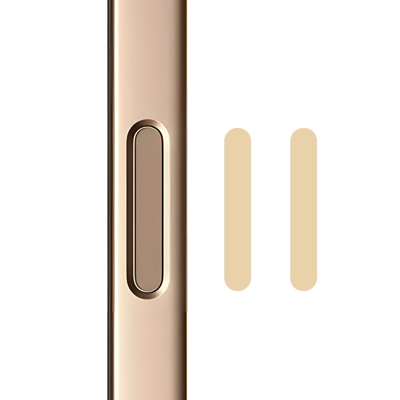 RURIHAI 2Pcs Camera Control Button Sticker for iPhone 17 Pro Max / 17 Pro / 17 / 16 Pro Max / 16 Pro / 16 Plus / 16 Glass Camera Button Protector - Titanium Gold
