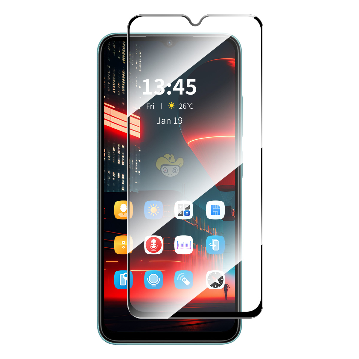 ENKAY HAT PRINCE For Xiaomi Redmi A4 5G   Screen Protector Anti-Explosion 9H Silk Printing 0.26mm Screen Film - Transparent