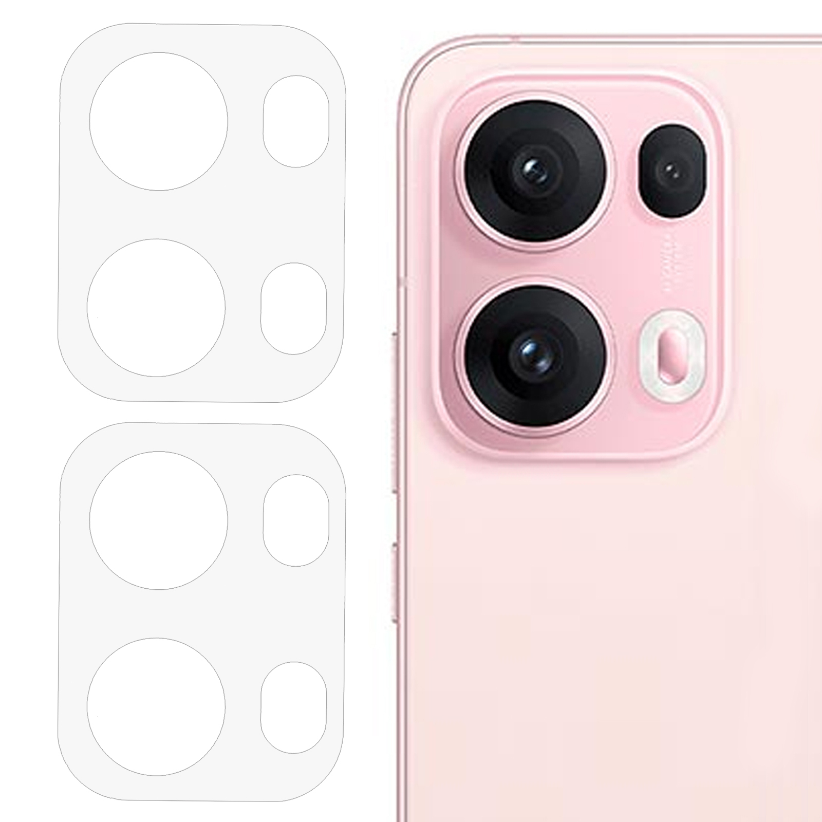 2Pcs For Oppo Reno13 Pro 5G Camera Lens Protector 3D Arc Edge Anti-Scratch Tempered Glass Lens Film