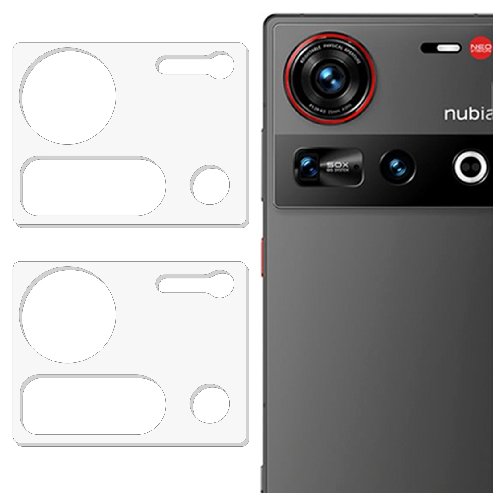 2Pcs For ZTE nubia Z70 Ultra 5G / nubia Z70S Ultra 5G Camera Lens Protector 3D Arc Edge Anti-Scratch Tempered Glass Lens Film