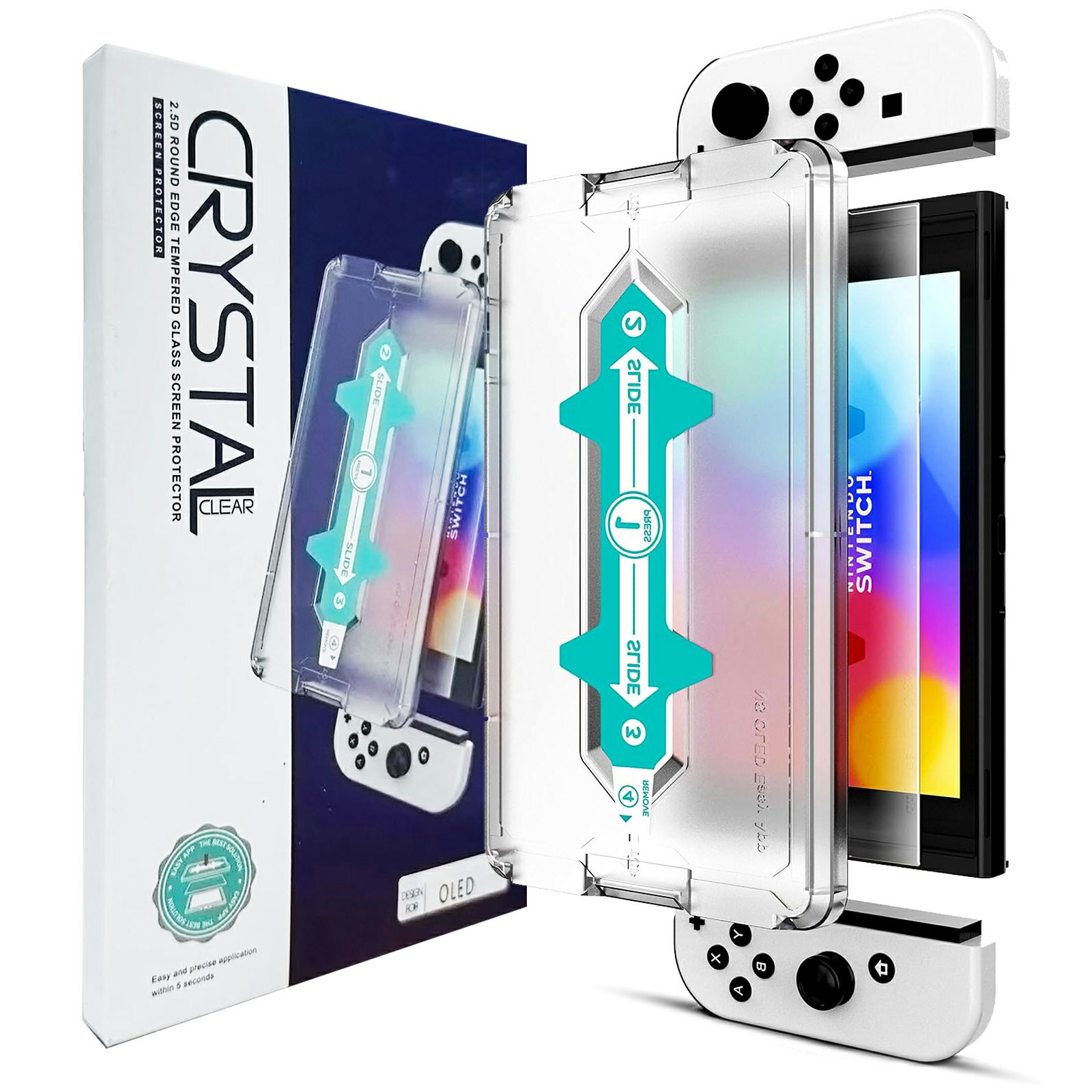For Nintendo Switch High Aluminium Silicon Glass HD Screen Protector with Dust Removal Tool