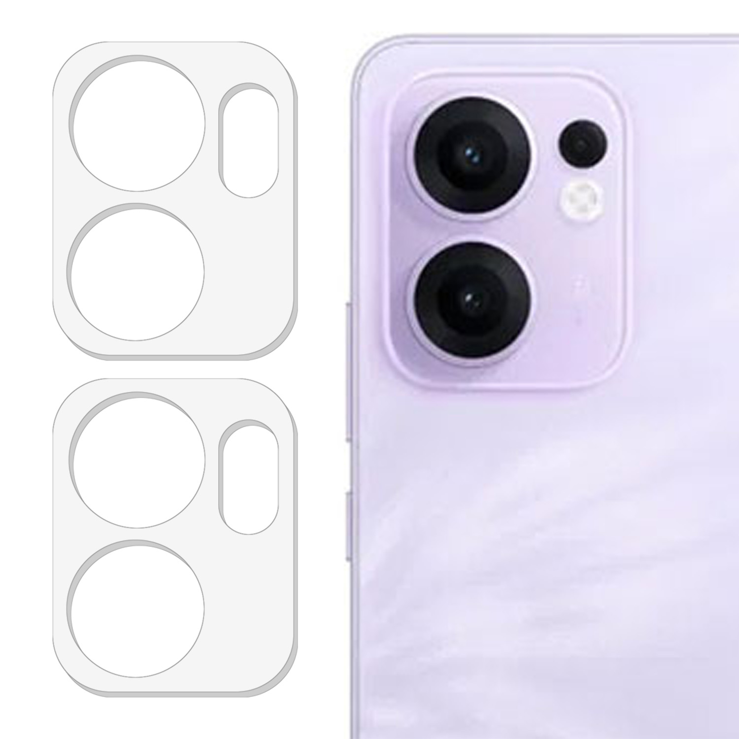 2Pcs For Oppo Reno13 F 5G (Reno 13 FS 5G) / 4G Camera Lens Protector 3D Arc Edge Anti-Scratch Tempered Glass Lens Film