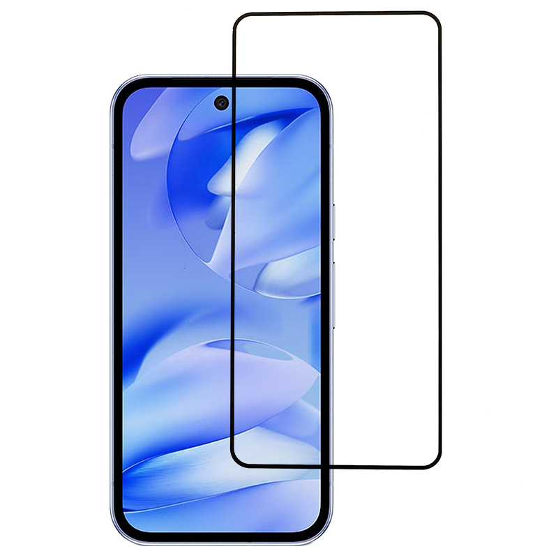 For Google Pixel 9a Screen Protector Silk Printing Tempered Glass 0.18mm Ultra-Thin Film (Support Fingerprint Unlock)