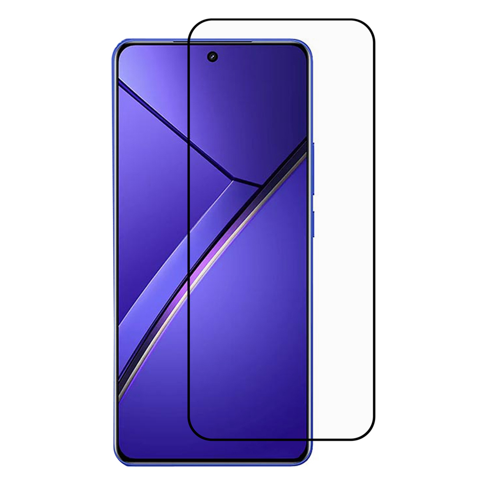 For Realme Neo7 5G / Neo7 SE 5G Tempered Glass Electroplating Anti-Fingerprint Silk Printing Full Glue Screen Protector
