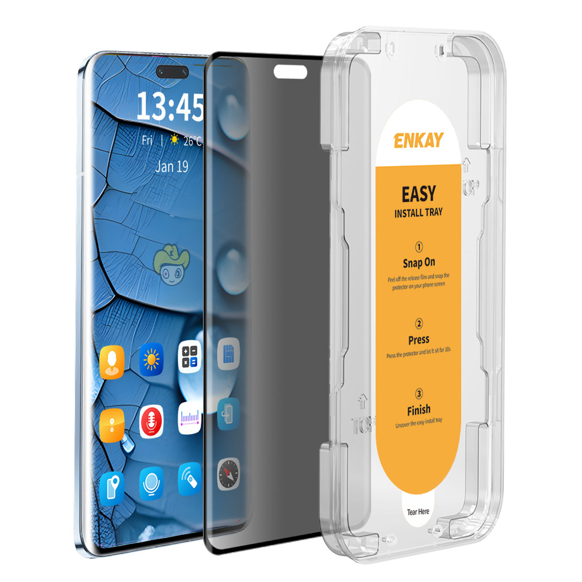 ENKAY HAT PRINCE For Honor 100 Pro 5G / Huawei Enjoy 70X Privacy Screen Protector 3D Curved Screen Film with Installation Tool