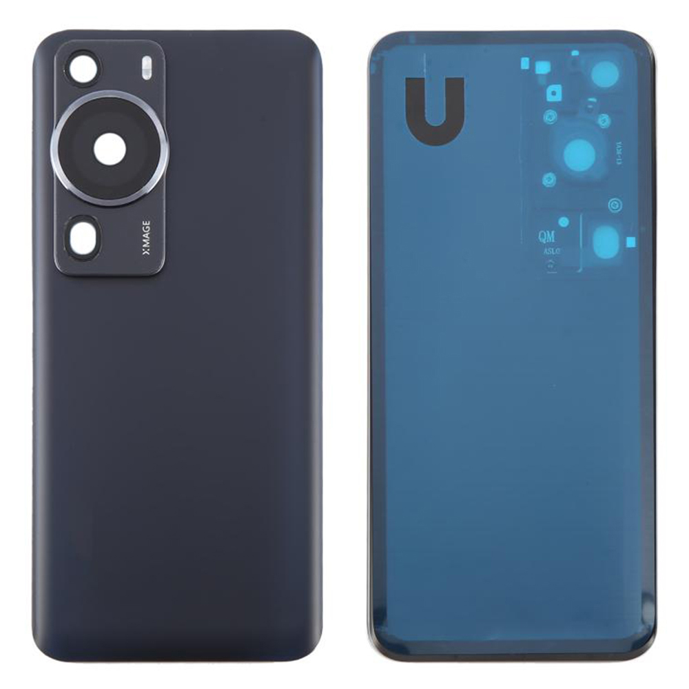 For Huawei P60 / P60 Pro Back Battery Housing Cover with Camera Ring Lens Cover Spare Part (Without Logo) - Black